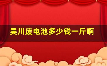 吴川废电池多少钱一斤啊