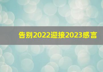 告别2022迎接2023感言