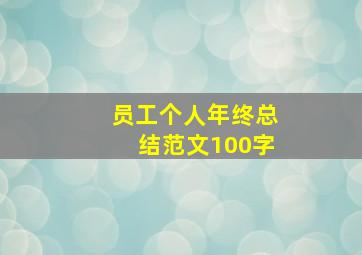 员工个人年终总结范文100字