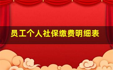 员工个人社保缴费明细表