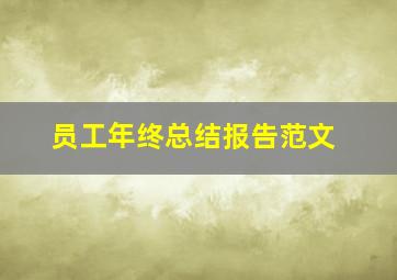 员工年终总结报告范文