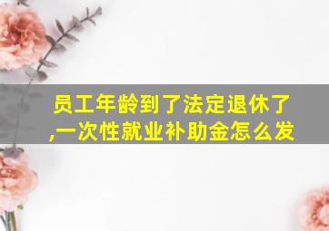 员工年龄到了法定退休了,一次性就业补助金怎么发