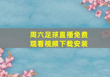 周六足球直播免费观看视频下载安装