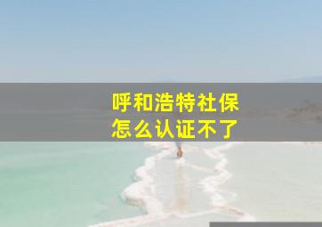 呼和浩特社保怎么认证不了