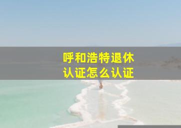 呼和浩特退休认证怎么认证