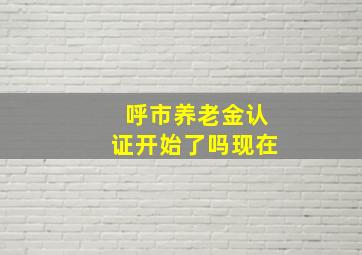 呼市养老金认证开始了吗现在