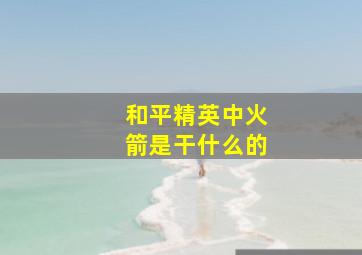 和平精英中火箭是干什么的