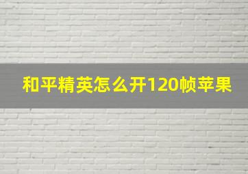 和平精英怎么开120帧苹果