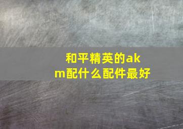 和平精英的akm配什么配件最好