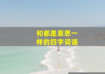 和都是意思一样的四字词语