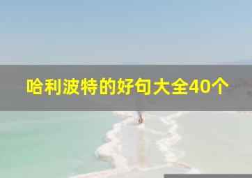 哈利波特的好句大全40个