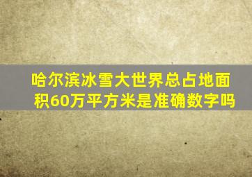 哈尔滨冰雪大世界总占地面积60万平方米是准确数字吗