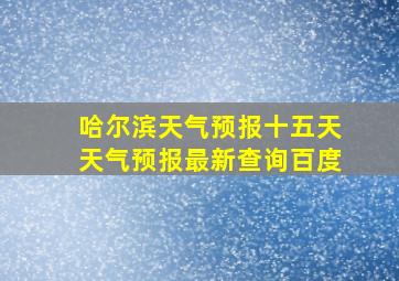 哈尔滨天气预报十五天天气预报最新查询百度