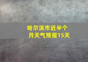 哈尔滨市近半个月天气预报15天