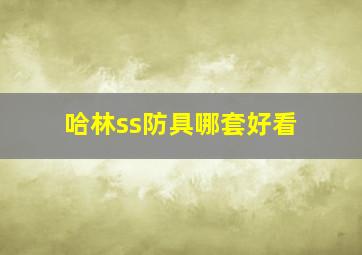 哈林ss防具哪套好看