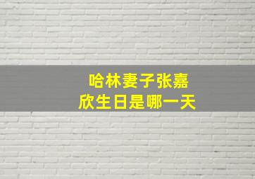 哈林妻子张嘉欣生日是哪一天