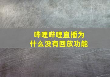 哔哩哔哩直播为什么没有回放功能