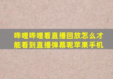 哔哩哔哩看直播回放怎么才能看到直播弹幕呢苹果手机