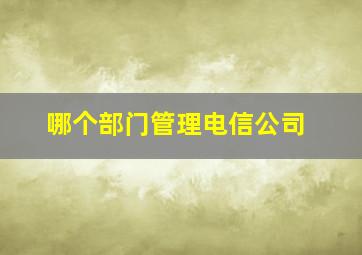 哪个部门管理电信公司