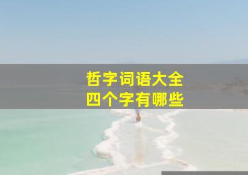 哲字词语大全四个字有哪些