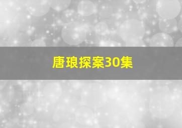 唐琅探案30集