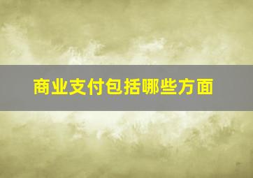 商业支付包括哪些方面