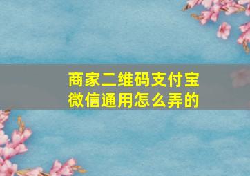 商家二维码支付宝微信通用怎么弄的