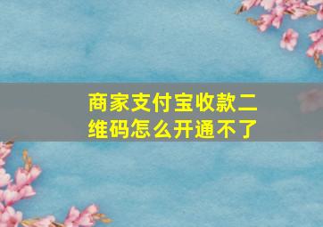 商家支付宝收款二维码怎么开通不了