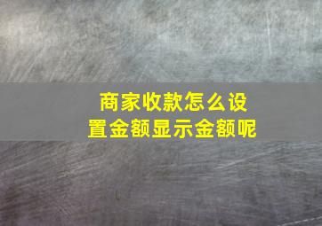 商家收款怎么设置金额显示金额呢