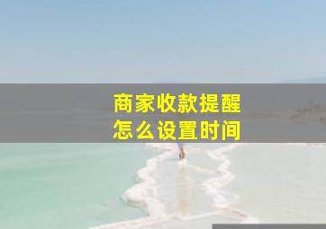 商家收款提醒怎么设置时间