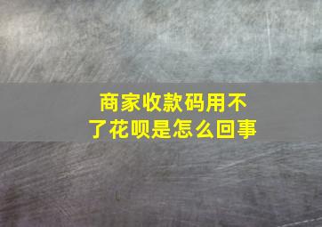 商家收款码用不了花呗是怎么回事