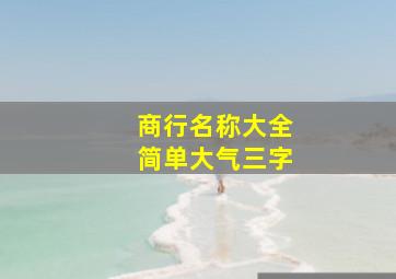 商行名称大全简单大气三字