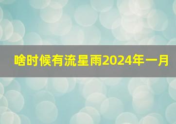 啥时候有流星雨2024年一月