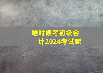 啥时候考初级会计2024考试呢