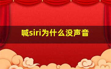 喊siri为什么没声音