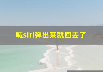 喊siri弹出来就回去了