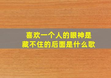 喜欢一个人的眼神是藏不住的后面是什么歌