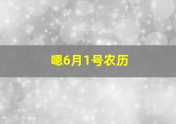 嗯6月1号农历