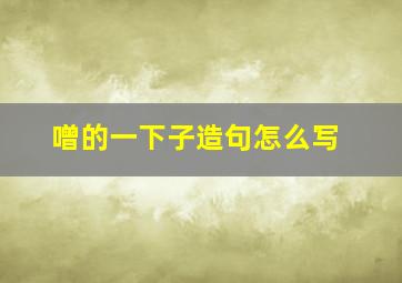 噌的一下子造句怎么写