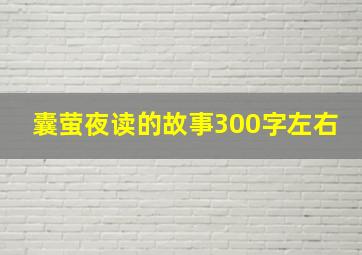 囊萤夜读的故事300字左右