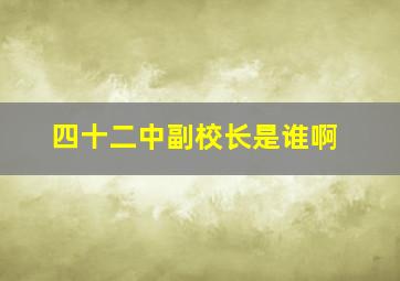 四十二中副校长是谁啊