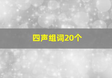 四声组词20个