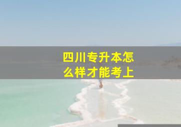 四川专升本怎么样才能考上