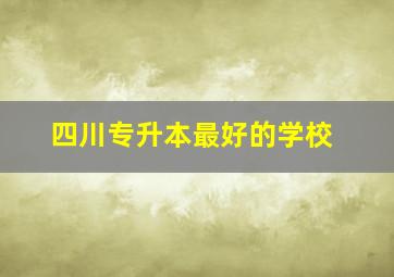 四川专升本最好的学校