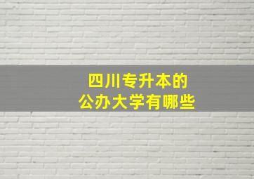 四川专升本的公办大学有哪些