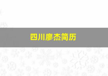 四川廖杰简历