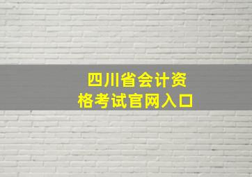 四川省会计资格考试官网入口