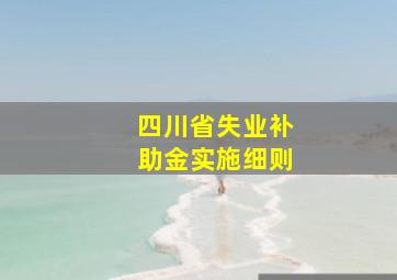 四川省失业补助金实施细则