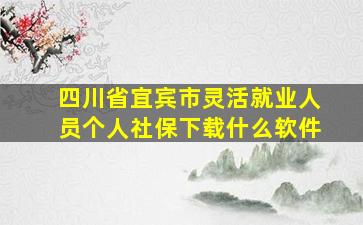 四川省宜宾市灵活就业人员个人社保下载什么软件