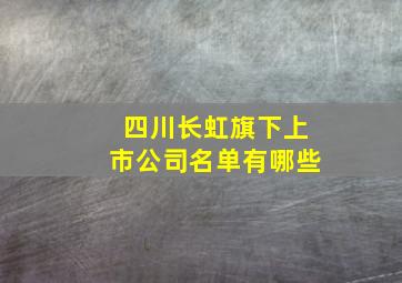 四川长虹旗下上市公司名单有哪些